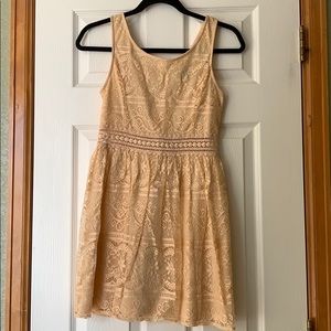 Forever 21 Peach/Beige Lace Dress